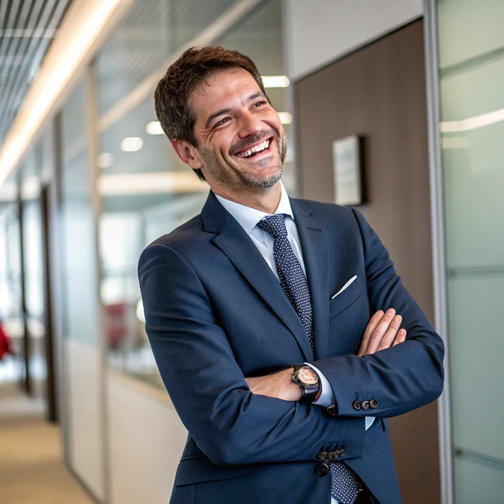 Smiling man in office attire